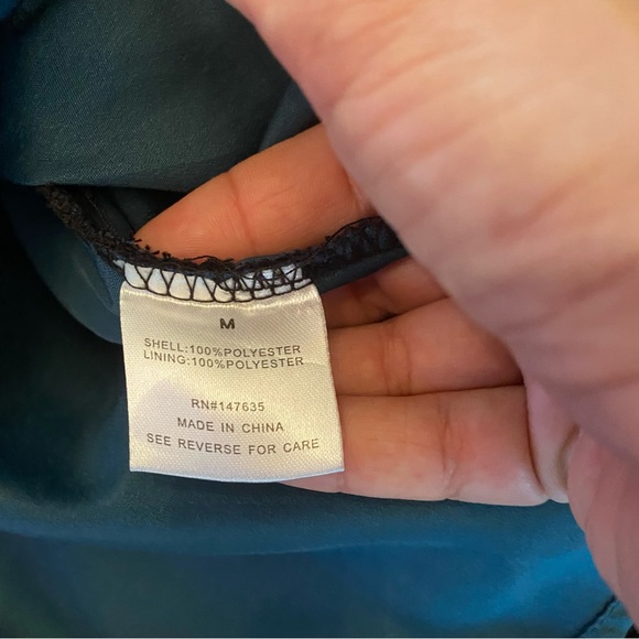 Romeo Juliet Couture Teal and Black Lace Dress size M - Picture 10 of 15